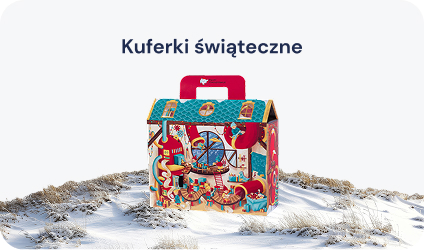 Świąteczny kuferek prezentowy dla dzieci z kolorową ilustracją